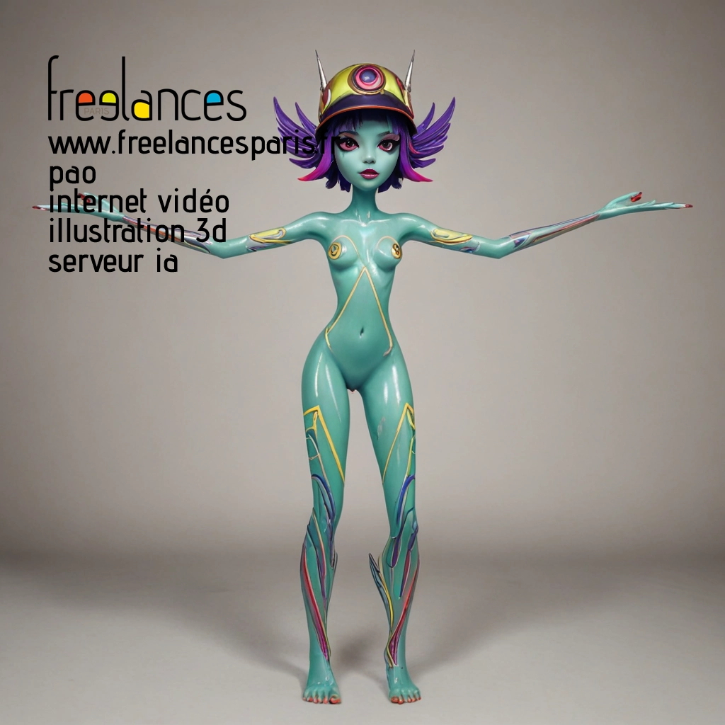 Pao mise en page internet vidéo illustration 3d serveur image IA générative AI freelance paris studio de création magazines C43VYJF0